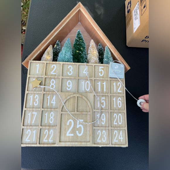 Wooden Advent Calendar with Light Up Trees - Picture 3 of 6